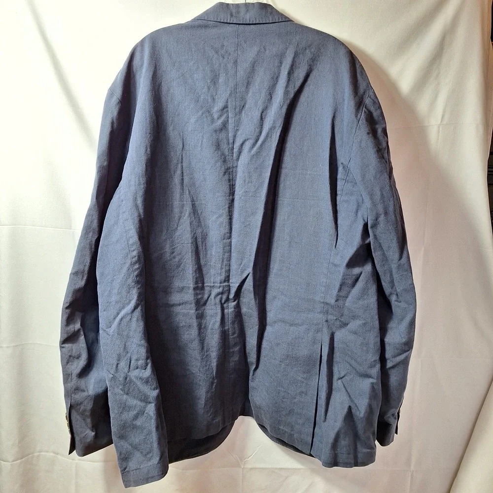 J. CREW Ludlow Classic-Fit Unstructured Jacket Sz 48L Navy Somelos Linen Blend